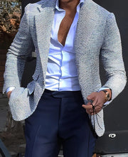 Light Business Men's Suit Printed Checks Coat